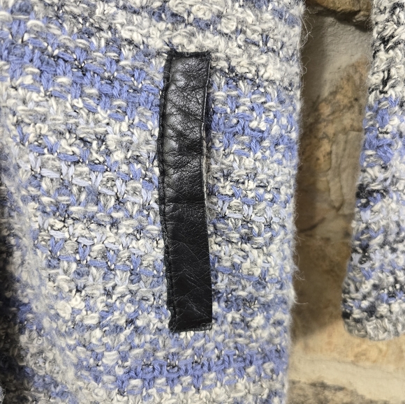 Kuna Baby Alpaca Wool Fur Knit Variegated Woven Cardigan Sweater Jacket - Picture 3 of 6